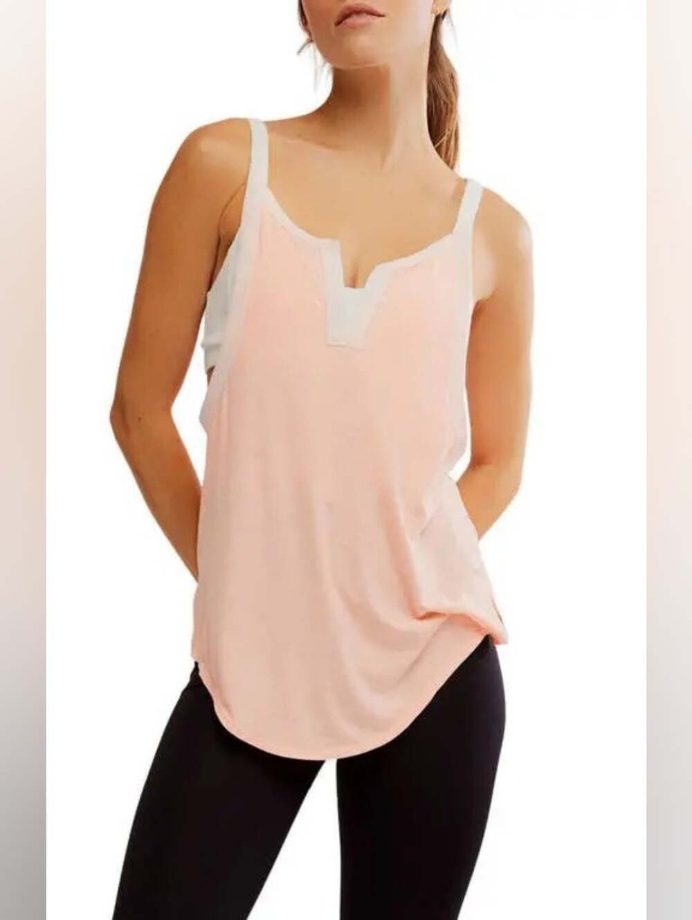 FP Movement By Free People Batter Up Tank In Pastel Peach Combo Sz S
